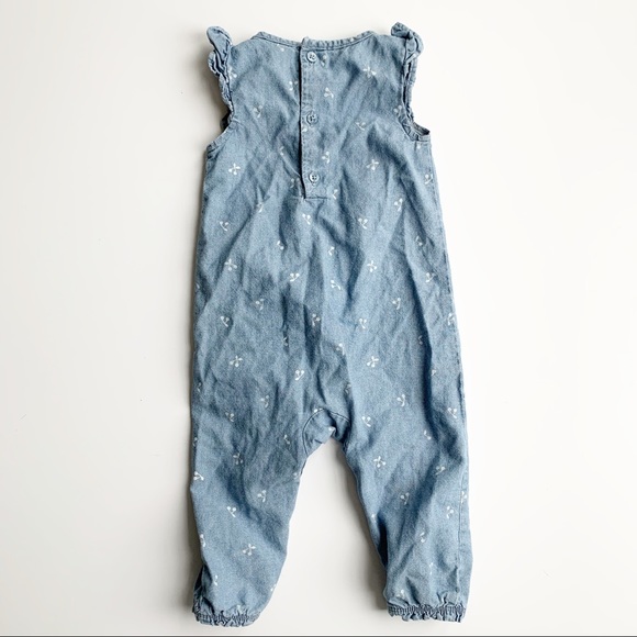 Carter’s Chambray And Cherries Jumpsuit Romper - Picture 2 of 6